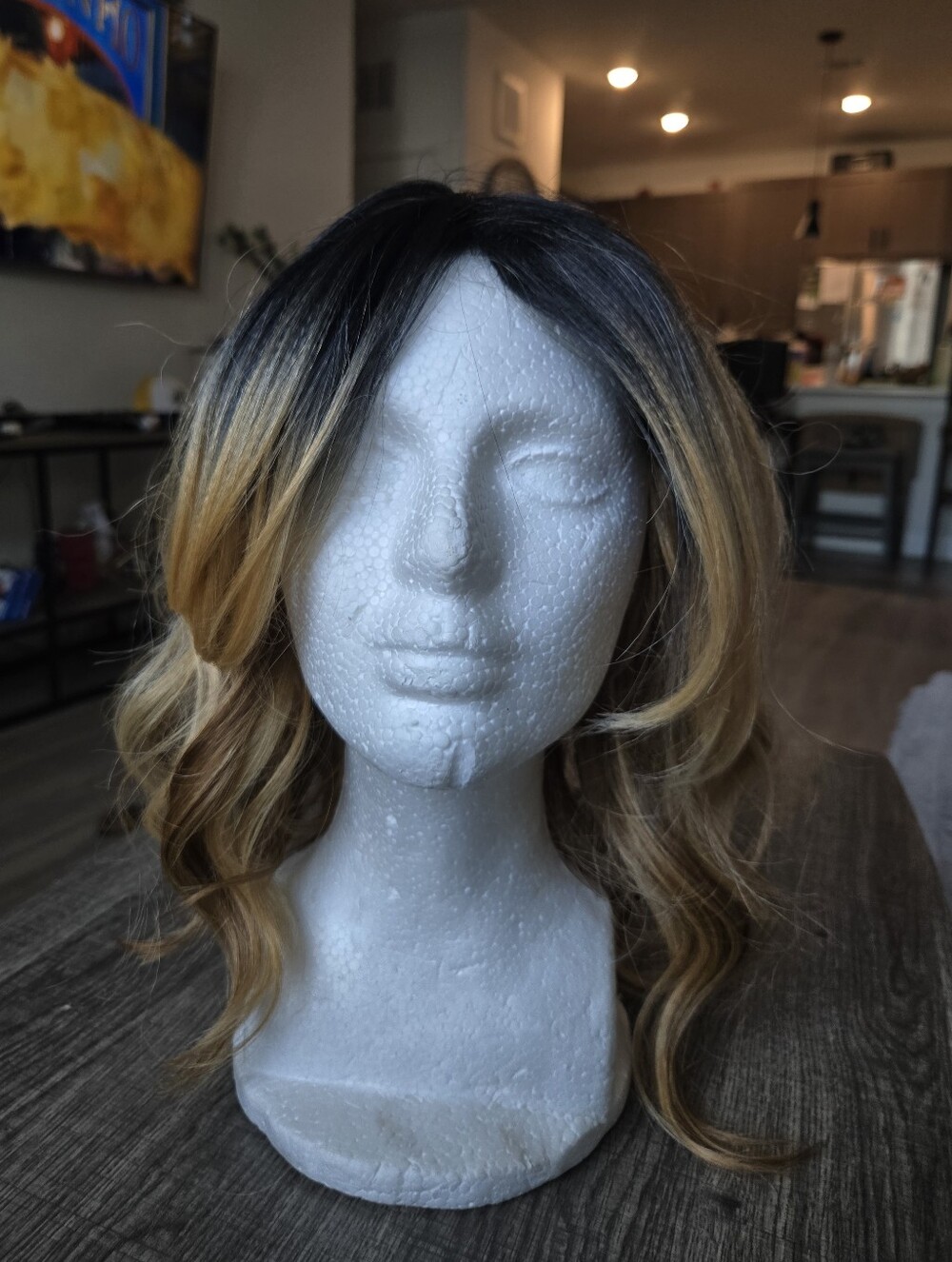 Model Model Front Lace Split Ombre Wig  Black Roots To Blonde